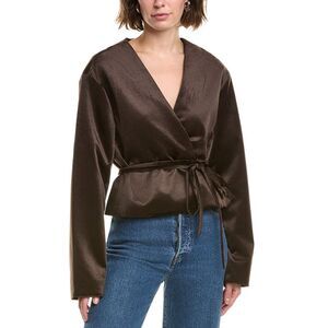Colette Rose Womens Velvet Top, Brown